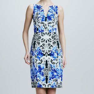 Elie Tahari Nessa Lagoon Floral Lace Print Dress 6